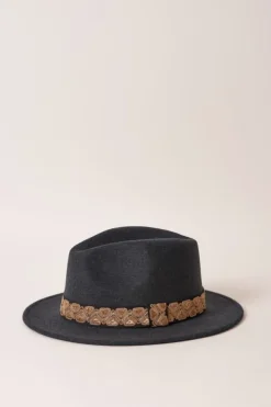 Maradji Chapeaux En Feutre^Jim Anthracite Chine Brode
