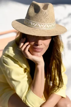 Maradji Chapeaux De Paille^Panama Galon Coton