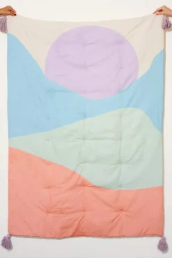 Maradji Couettes^Plaid Paddy Sunset Rose Et Kaki